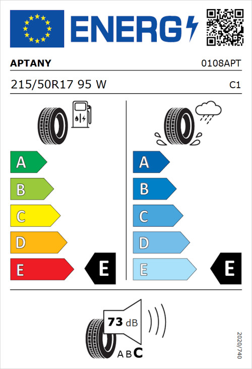 Tyre Label for Aptany RA301 215/50R17 95W